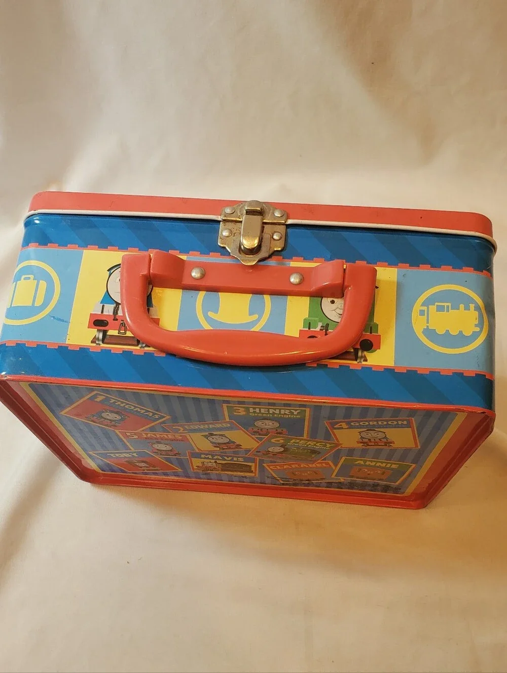 Thomas & Friends Vtg 2005 Schylling Red and Blue Metal Lunchbox Thomss The Train